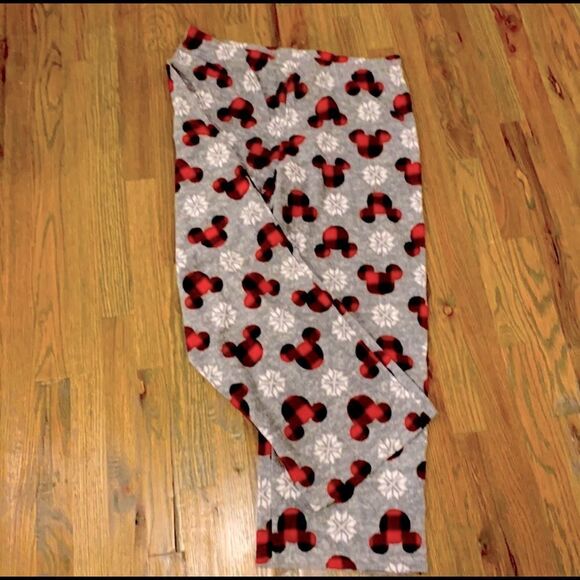 Mickey head plaid snowflake pattern lounge pants. - Picture 1 of 7